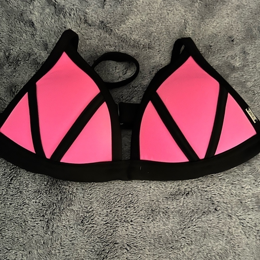 Victoria's Secret PINK Neon Pink Padded Triangle Bikini Top Size XS
